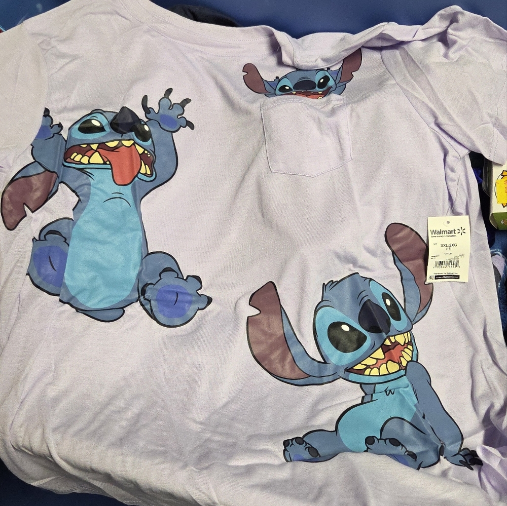 Women's Short Sleeve Tee with Character Print - Purple